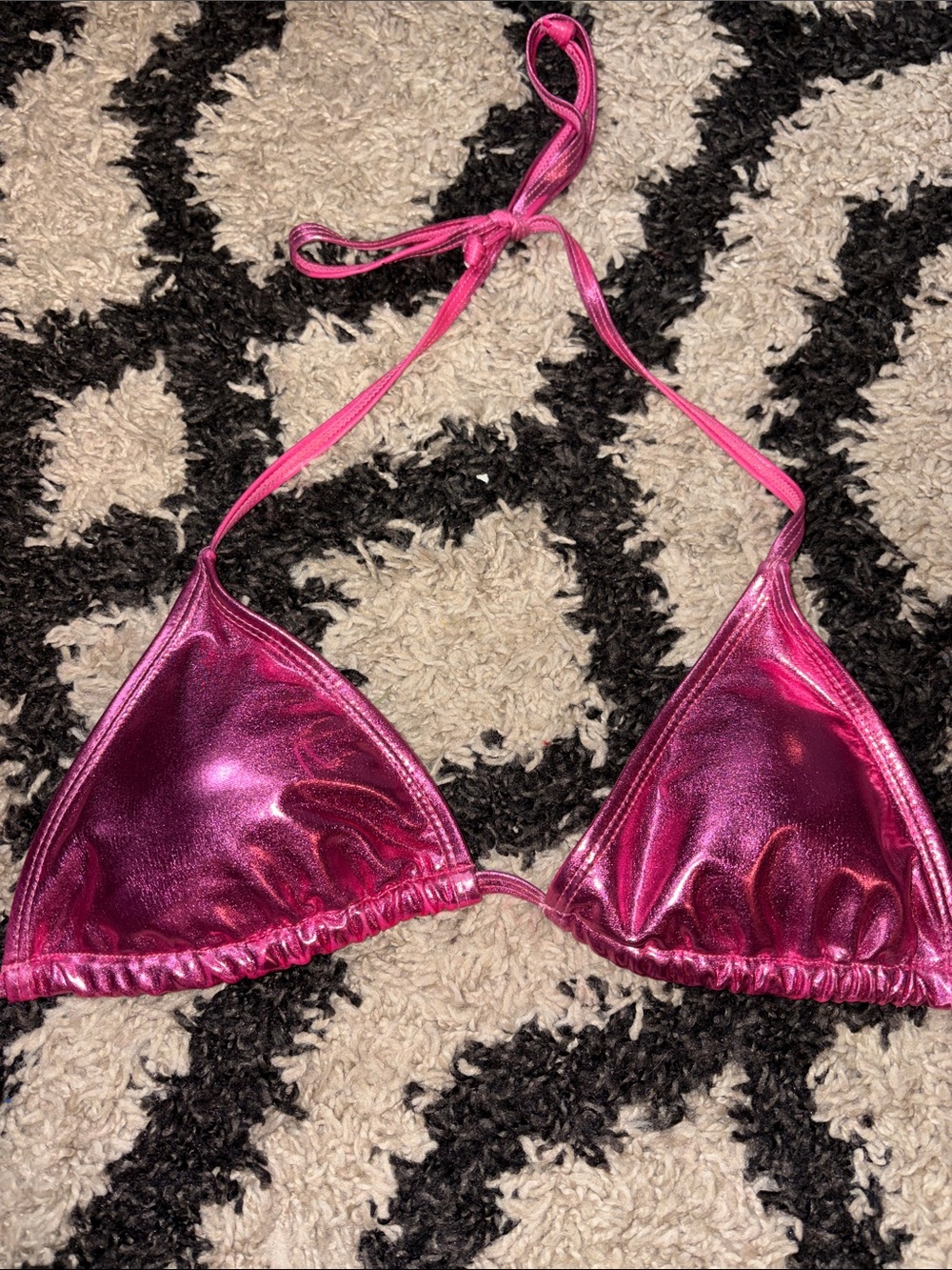3/$20! Women’s small swimsuit Metallic Pink Triangle Bikini Top - Women swim top